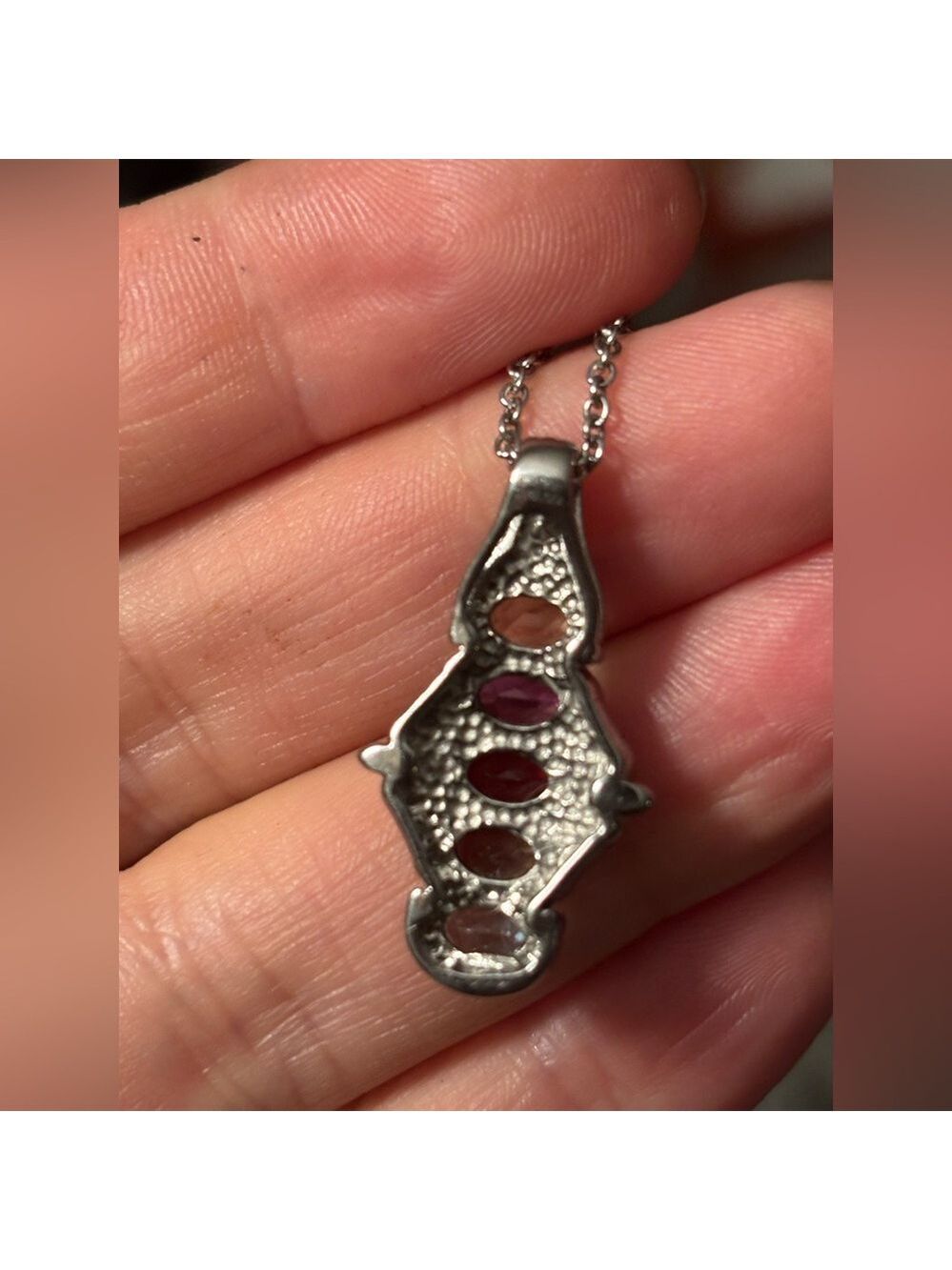 NWT EverTrue Multi Gemstone Chakra Rainbow 🌈 Pendant Necklace • 22in With Chain - Picture 13 of 13